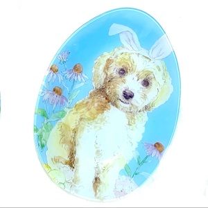 Glass Easter Serving Platter ◈ Golden Doodle